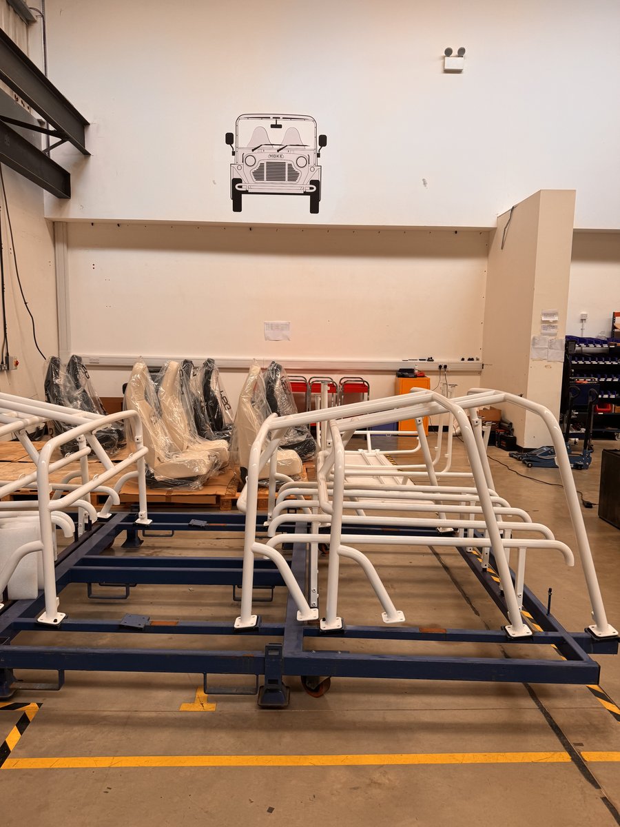 Detailed view of Moke frame assembly and interior components during individual testing phase